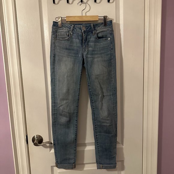 American Eagle Blue Skinny Jean Super Stretch X (Size 0 Regular) - Picture 1 of 3